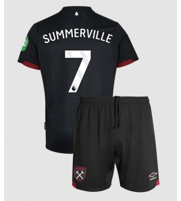 West Ham United Crysencio Summerville #7 Borta Kläder Barn 2024-25 Kortärmad (+ Korta byxor)